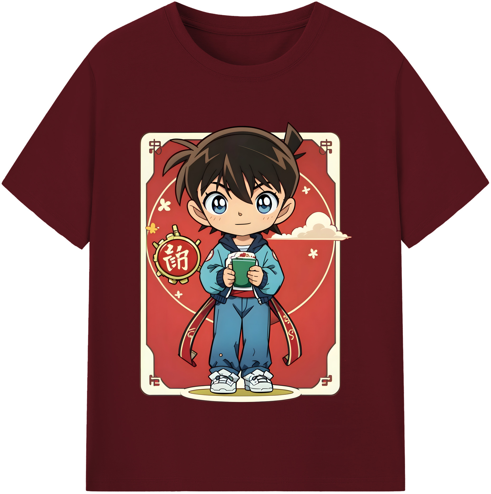 （画像用） 名探偵コナン 江戸川 コナン Detective Conan Conan Edogawa 綿100％半袖Tシャツ（フロントプリント）